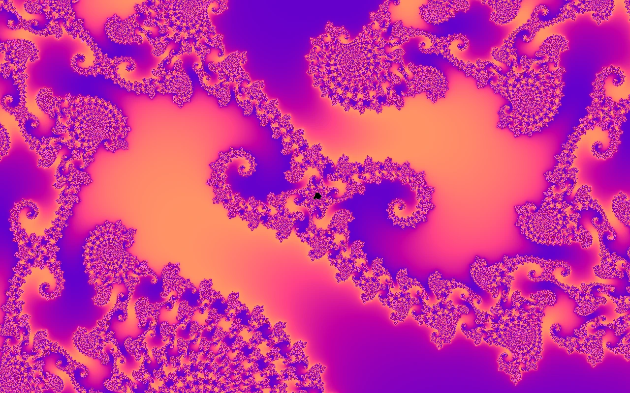 Deep seahorse valley spirals in synthwave pinks and blues