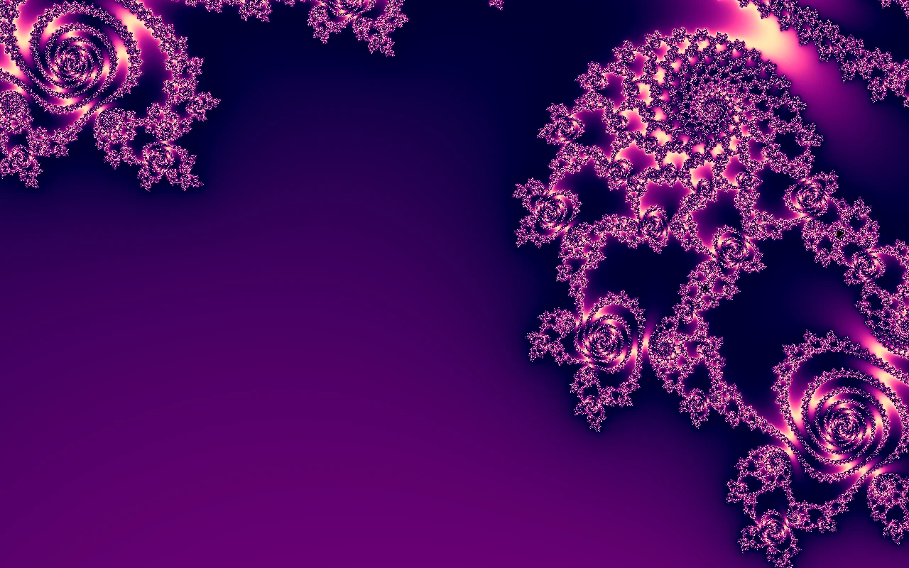 Three interlocking spiral arms in violet and teal